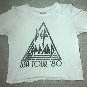 American Eagle White Def Leppard USA Tour Shirt